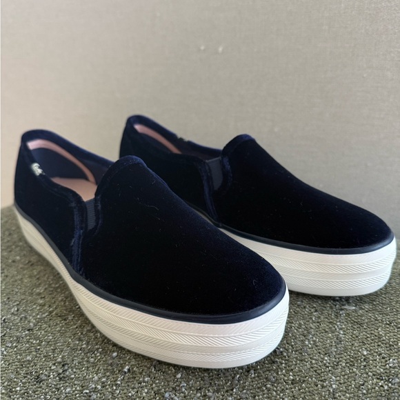 Keds Shoes - NWOT Keds Ortholite Double Decker Navy Velvet Slip On Size 7.5